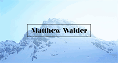 Desktop Screenshot of matthewwalder.com